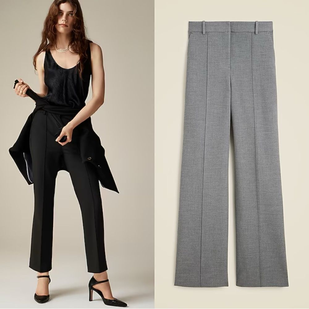 NWT J CREW Petite cropped Natalia pant in four-season stretch in grey